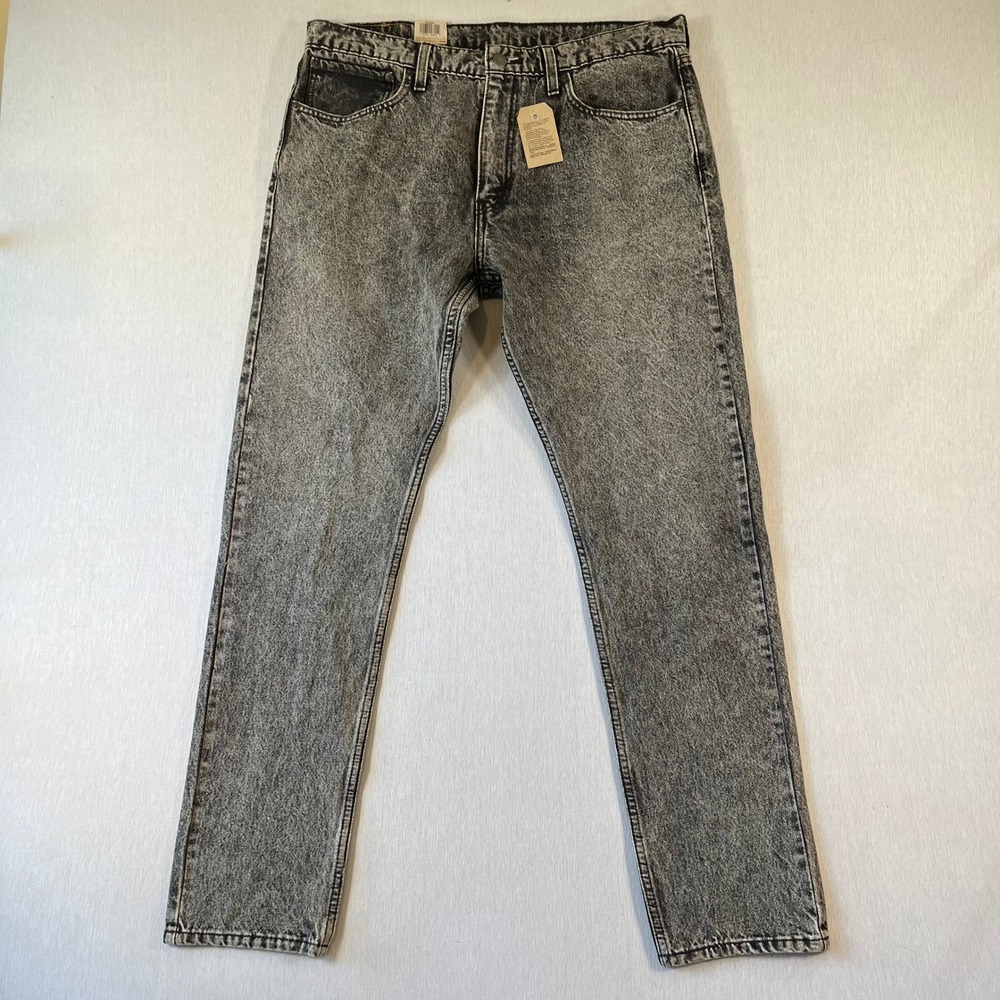NEW Levis 512 Slim Taper Stretch Jeans Mens 36x32 Gray Acid Wash Denim NWT